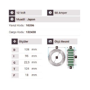 NURSAN 130112 Statör 12V 55A Isuzu Nissan Mazda Dar