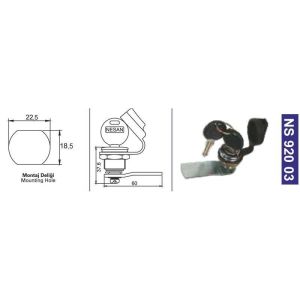 Bagaj Kilidi 60 Mm.Levye Unıversal - NS92003