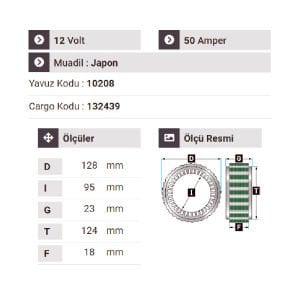 NURSAN 130212 Statör 12V 50A Isuzu Mitsubishi Dar