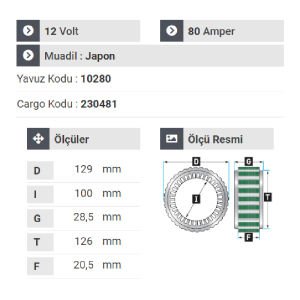 NURSAN 150512 Statör 12V 80A Mitsubishi L-300 Panel L-200 Pickup Y.M Klimalı