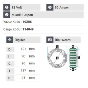 NURSAN 151112 Statör 12V 50A Mitsubishi  L-300 Panel  L-200 Pickup E. M