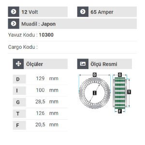 NURSAN 151812 Alternatör Statör L-300 H-100 Vakumlu Dinamo Alt-572
