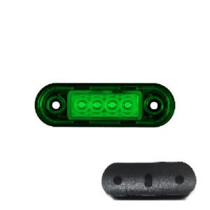 Parmak Lamba Lastikli (Krom Boru Tipi) 4 Led'Li 83Mm 12V-24V Yeşil - FR0170-L-G