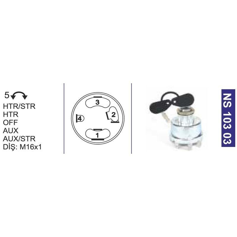 Kontak Anahtarı Fişek Ve Çivi Anahtarlı Ford Traktör-New Holland 35589 - NS10303