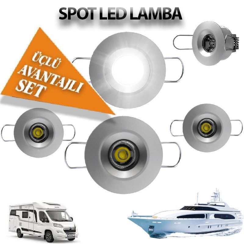 Sanel Power Spot Led Lamba 3'Lü 12-24V1W Beyaz SSPZ100W-3