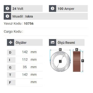 NURSAN 170124 Statör Otokar