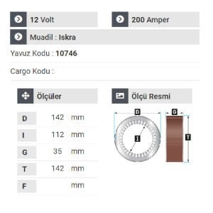 NURSAN 170312 Statör 12V 200A Y.M Mitsubişhi Prestij 2010.2011 Sonrası
