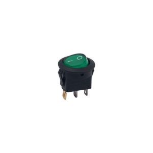 Aksa Aç/Kapa Yeşil Işıklı Yuvarlak Mini Anahtar 24V - 11-060