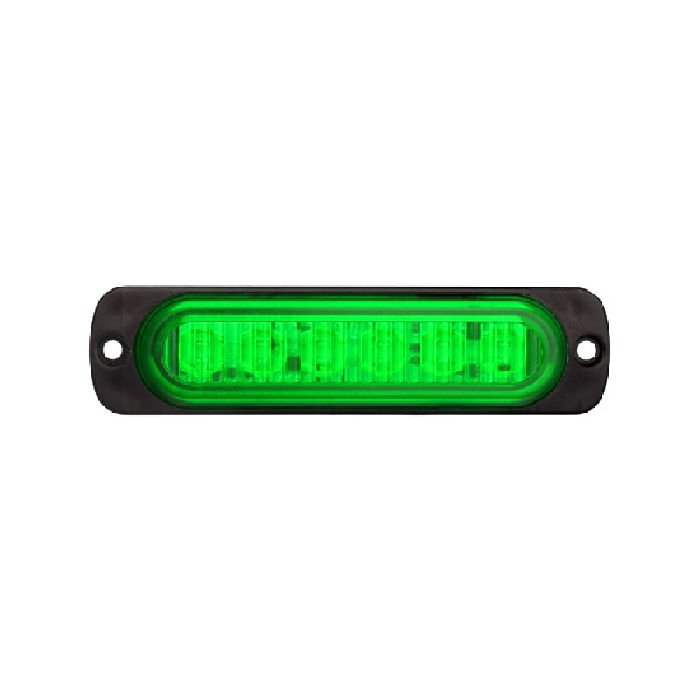 Parmak Lamba Mercekli Cam 6 Led'Li 114Mm 12V-24V Yeşil - FR0272-G