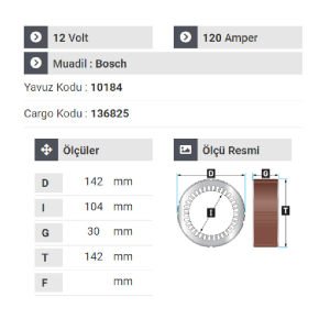 NURSAN 177812 Statör 12V 120A Newhoolland Biçer Döver Traktör