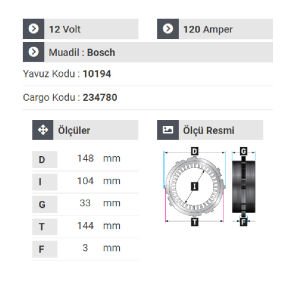 NURSAN 178412 Statör 12V 120A V.Wagen Lt 35-2.5.Tdı-Ford V184 Y.M Alternatörlerde