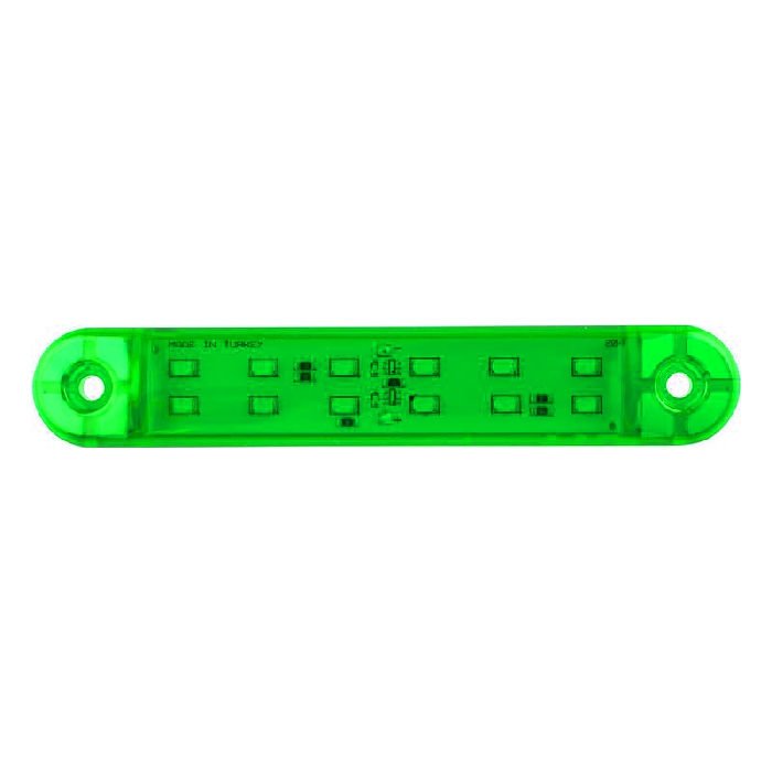 Çift Sıra Parmak Lamba 12 Led'Li 130Mm 12V-24V Yeşil - FR0304-G