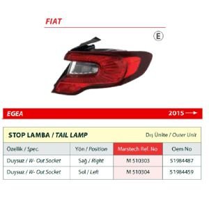 Fiat Egea Duysuz Sol Arka Stop Lambası 2015> -51984459