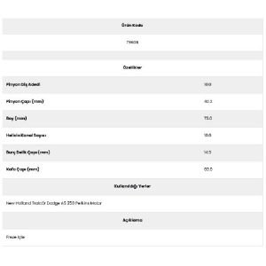 Form Metal 73608 Perkıns 10 Kanal 10 Diş Marş Dişlisi