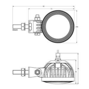 Serko CR 80CP LED Çalışma Lambası 3 Ledli 12-24V Uyumlu