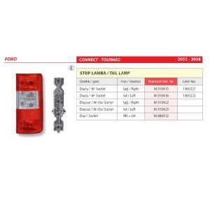 Ford Connect Tourneo Duylu Sağ Stop Lambası 2002-2008 -1369221