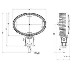 Serko EL 150CP Alt/Üst Bağlantılı 4 LED Çalışma Lambası 12-24V Uyumlu