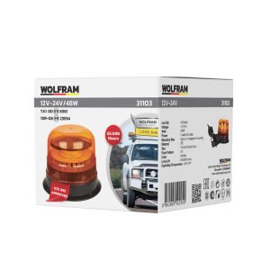 Wolfram Ledli Döner Lamba Mıknatıslı Ve Vatuzlu 12/24Volt 48Watt