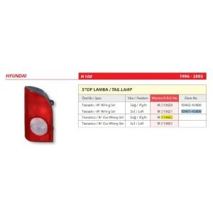 Hyundai Accent H100 Duylu Sol Arka Stop lambası 1996-2003 -92401-43800