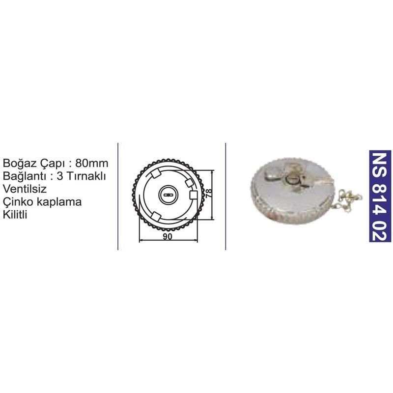 Depo Kapağı Kilitli-Çinko Kaplama-Üç Tırnaklı Daf-Hıno-Scanıa-Volvo Kamyon 14627 - NS81402