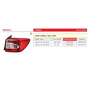 Renault Symbol Duysuz Sol Arka Stop Lambası 2013-2016  -265556233R