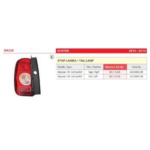 Dacia Duster Duysuz Sağ arka Stop Lambası 2014-2014 -265500035R