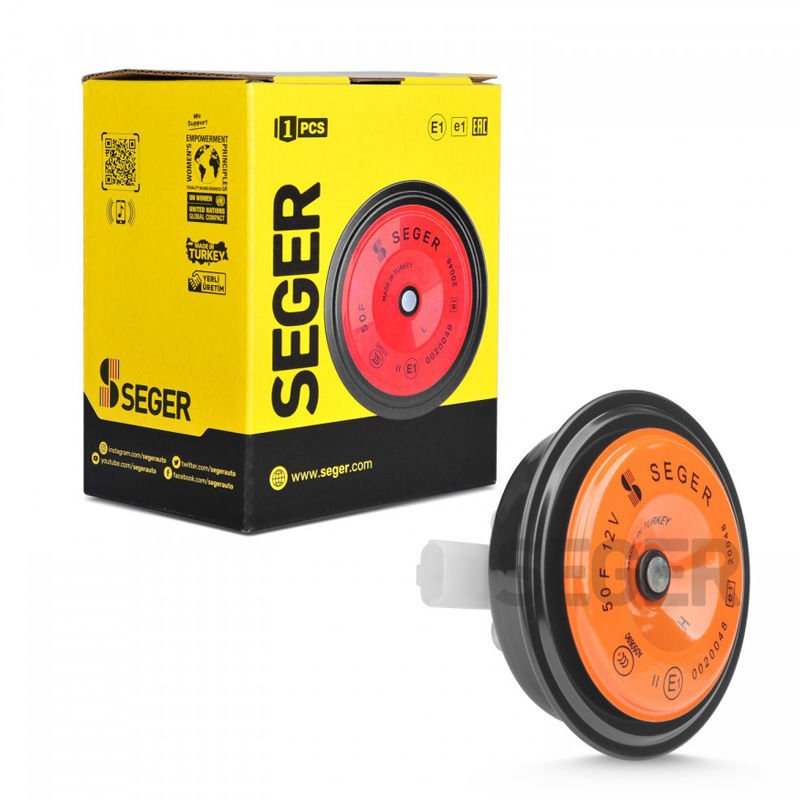 SEGER-50F Midi Disk Korna 12V (Didit), İnce Ses, Sıcma 3 Soket (Peugeot, Citreon)