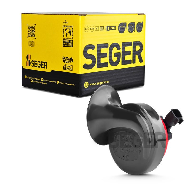 SEGER-60B Salyangoz Korna 12V (Dadat), İnce Ses,Delphi 1541 Soket (Fiat,Ford,Nissan,Opel,Chevrolet)