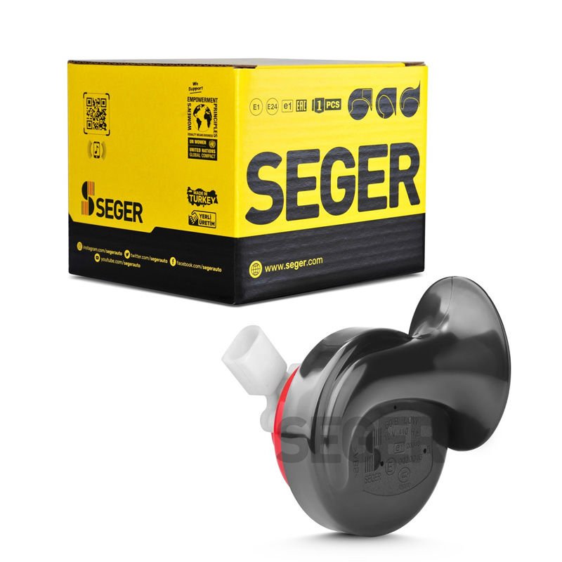 SEGER-60B Salyangoz Korna 12V (Dadat), Kalın Ses , Fcı Soket (Vw, Audi, Skoda, Seat, Mercedes)