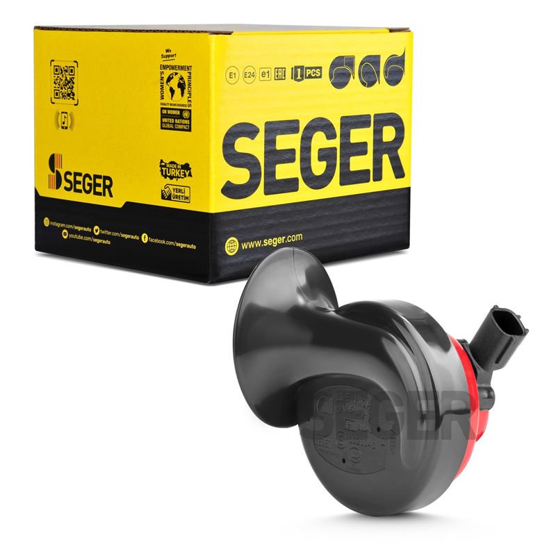 SEGER-60B Salyangoz Korna 12V (Dadat), İnce Ses, Molex Soket (Hyundai)