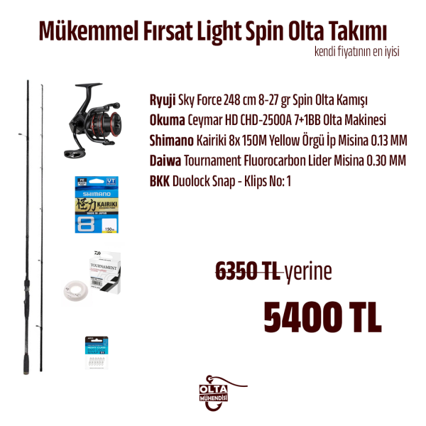 Mükemmel Fırsat Light Spin Olta Takımı