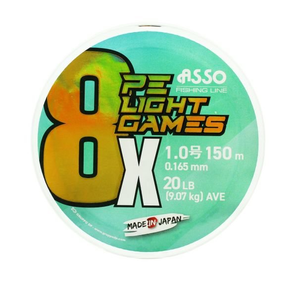 Asso 8X Light Games PE 8 Örgü Spin İp Misina 150mt Multicolor