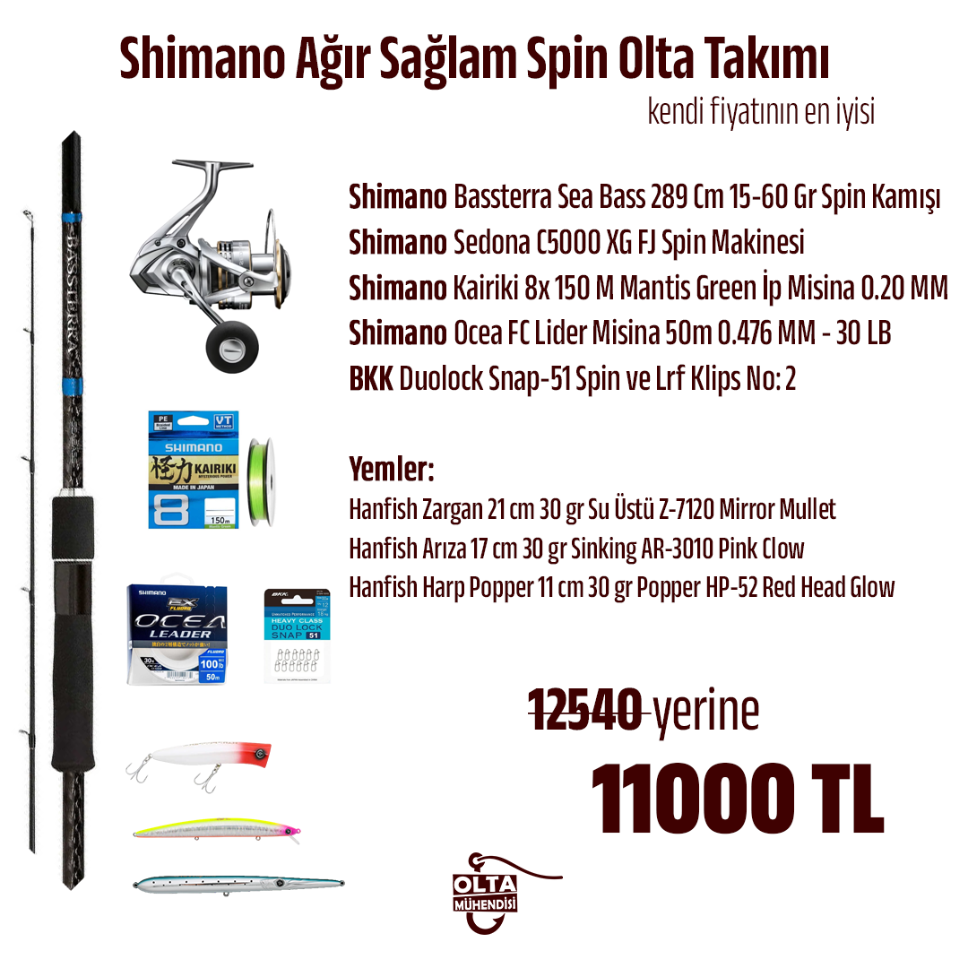 Shimano Ağır Sağlam Spin Olta Takımı