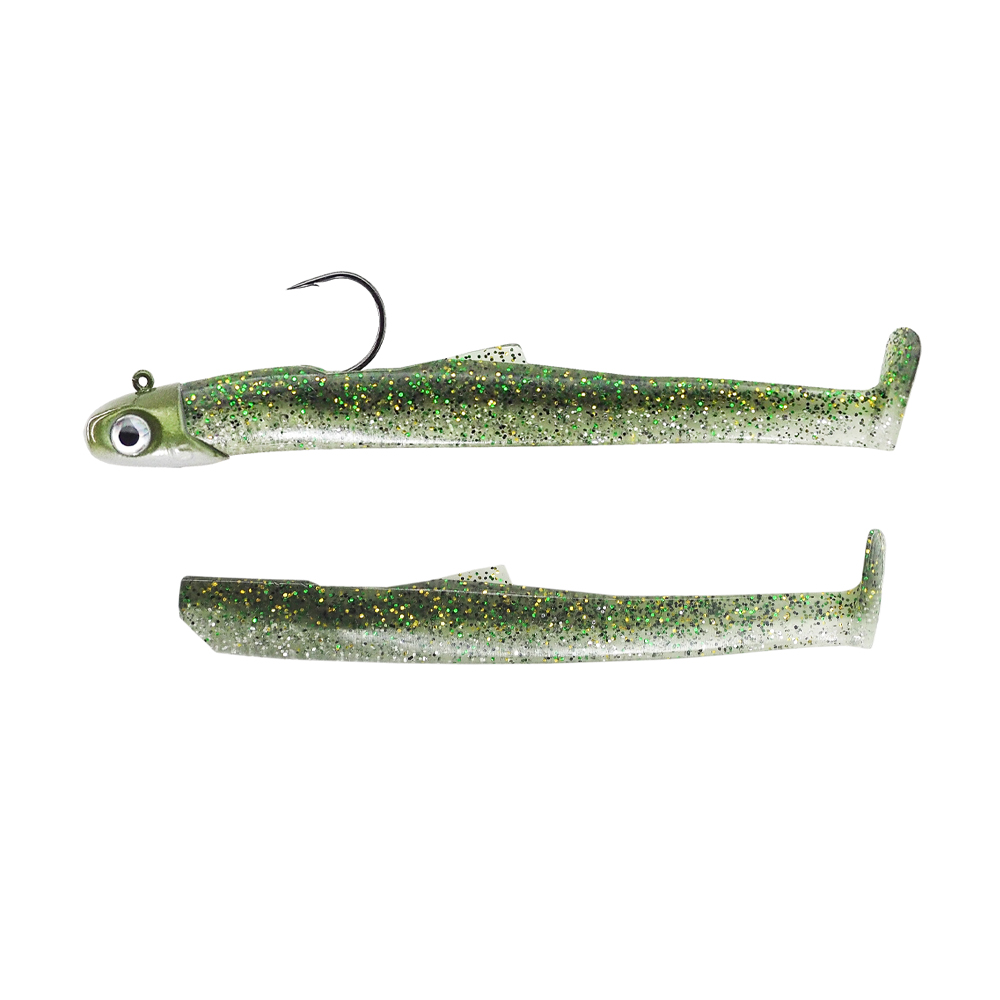 Fiiish Mud Digger MD90 / MD1278 Combo 15gr Green Shiner-Kaki Head Silikon Yem