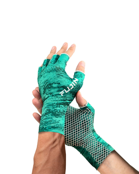 Fujin Pro Angler Summer Gloves Green Balıkçı Eldiveni