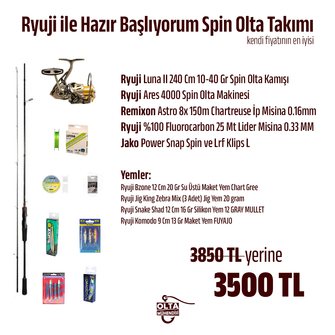 Ryuji ile Hazır Başlıyorum Spin Olta Takımı