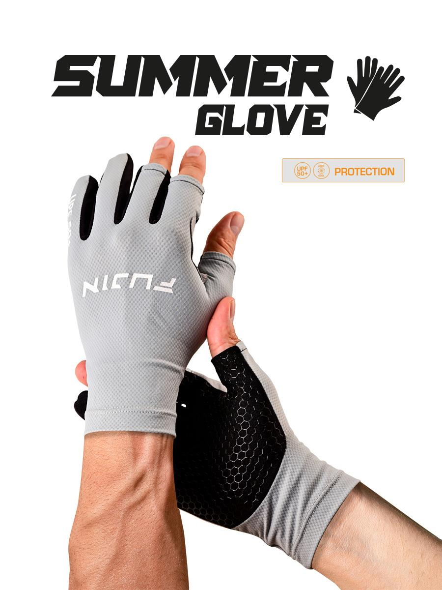 Fujin Pro Angler S24 Summer Gloves Grey Spin Eldiveni