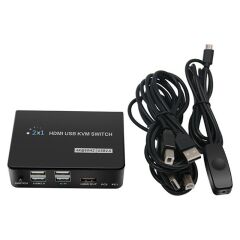 POWERMASTER PM-11789 4K HDMI USB KVM SWITCH 2X1