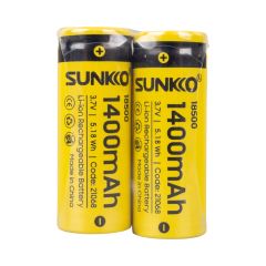 SUNKKO 3.7 VOLT 1400 MAH 18500 ŞARJ EDİLEBİLİR PİL (2Lİ PAKET FİYATI)