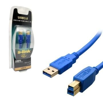YAZICI KABLOSU USB 3.0 GOLD 1.5MT S-LİNK SLX-U35