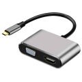 PM-4026 USB TYPE-C TO HDMI-VGA-USB-TYPE C 4IN1 ADAPTOR POWERMASTER