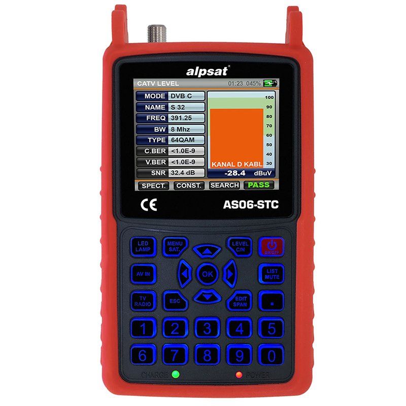 ALPSAT AS06-STC SATFINDER 6 HD SLIM GÖRÜNTÜLÜ UYDU BULUCU + KAMERA TESTER CİHAZI