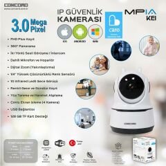 IP SMART KAMERA 3MP 3.6MM WIFI RENKLİ GECE GÖRÜŞ CONCORD MPIA-KEI