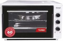 İtimat 8060 Çift Camlı Turbo 60 lt Beyaz Fırın