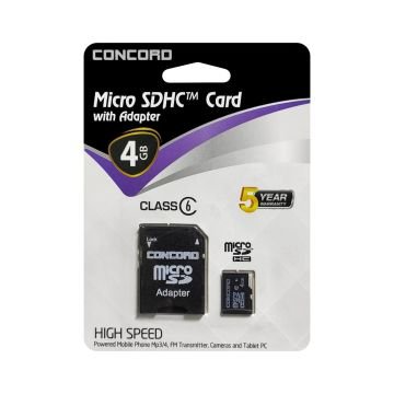 HAFIZA KARTI 4GB MİCRO SD CLASS6 CONCORD C-M4