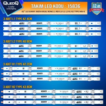 TAKIM LED-36 (3XL1-3XL2-3XR1-3XR2) 42 LG SUNNY AXEN ROW2.1 REV1.0 L1 L2 R1 R2 TYPE 94V-0 AX042DLD12AT070 OT3DFM