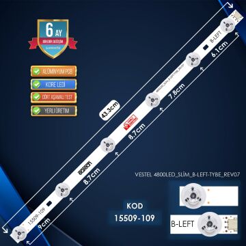 KOD-109 VESTEL 4800LED SLİM B-LEFT-TYBE REV07 43.3CM 6LED