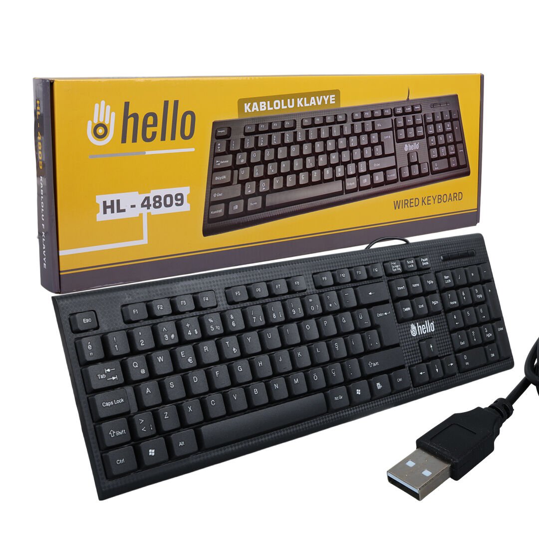 HELLO HL-4809 STANDART USB F KLAVYE SİYAH