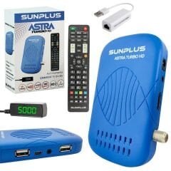 SUNPLUS ASTRA TURBO HD Uydu Alıcı Mini Full Hd Ucast Ethernet Youtube Iks Hediye + Süresiz Iptv