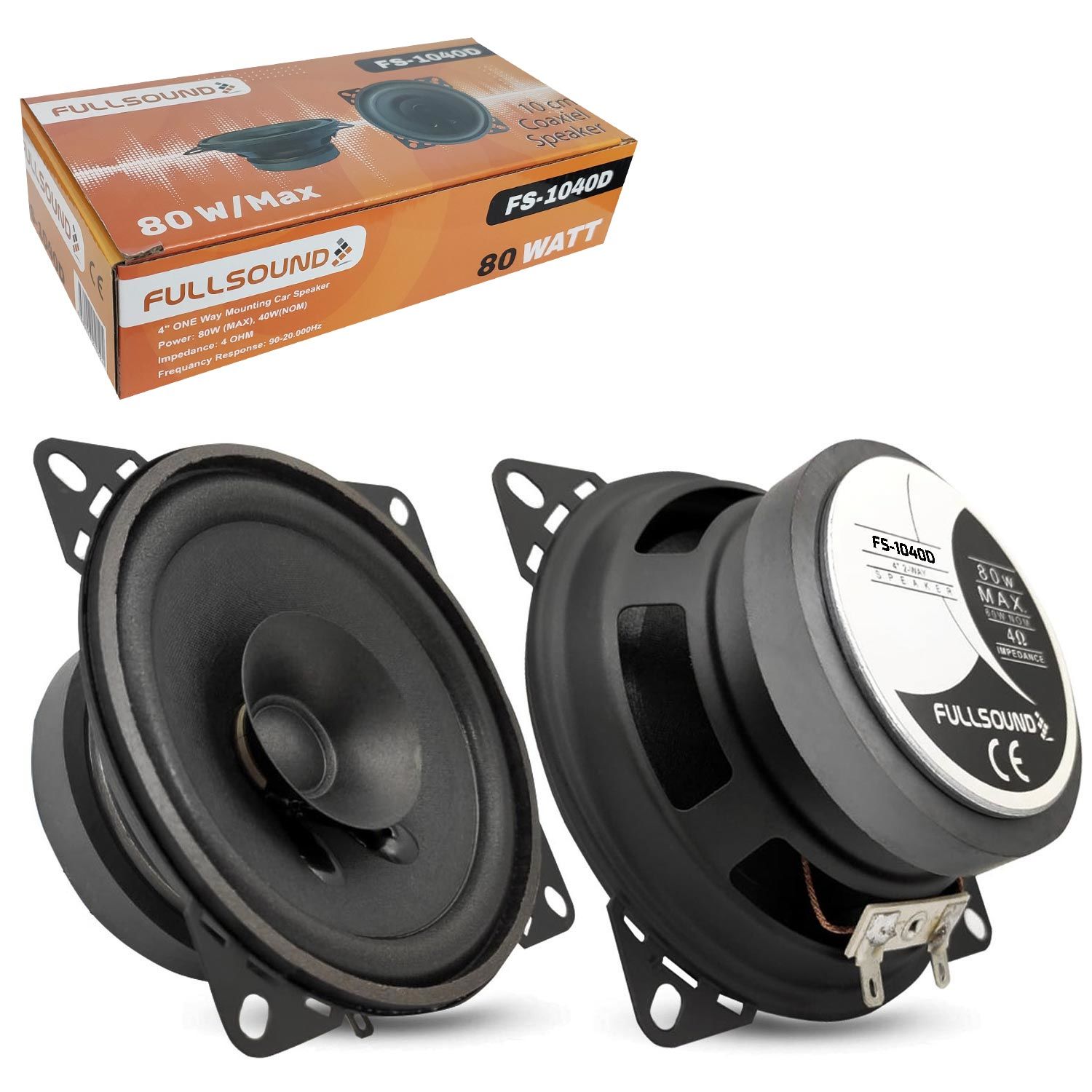 FULLSOUND FS-1040D Oto Hoparlör 10cm 80 Watt 2 Adet